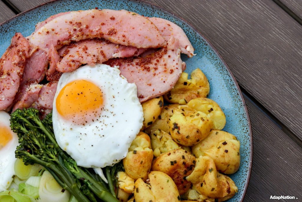 Honey Gammon & Eggs with Buttery Crushed Potatoes | AdapNation